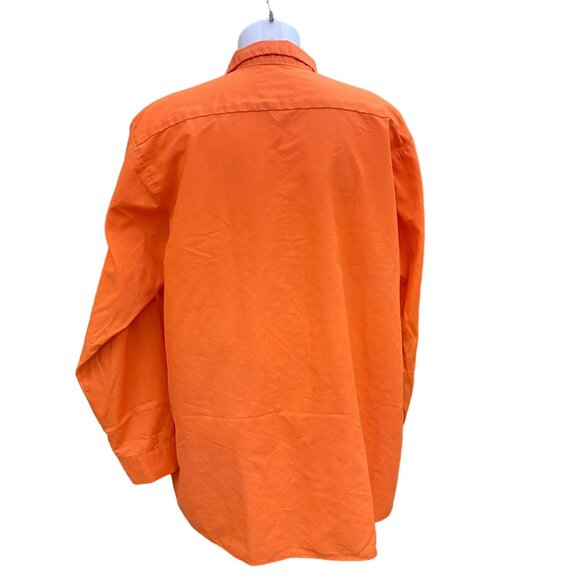 3 Red Kap Mens XXL Long Sleeve Orange Work Shirt Cotton Dual Chest Pockets - Picture 4 of 13